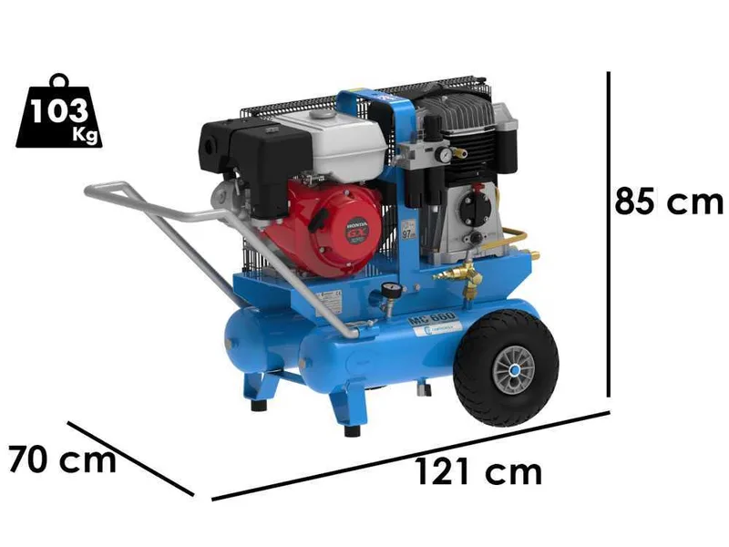 Motocompresseur thermique Campagnola MC 660 moteur à essence Honda GX270