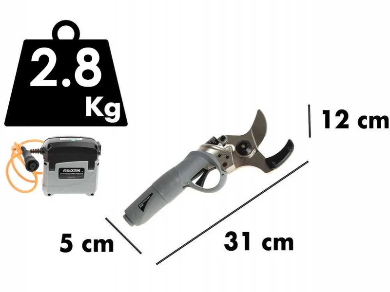 Sécateur électrique de taille BlackStone 500-BP - 1 batterie 5.2 Ah 36 V - Diamètre de coupe 50 mm
