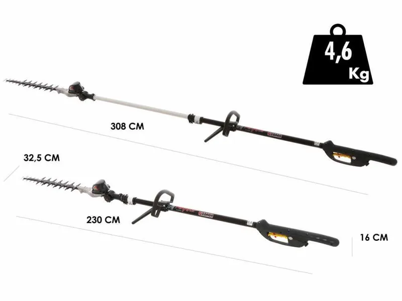 Zanon Raptor 600 - Taille-haie sur perche télescopique à batterie - 50.4V/15.9Ah