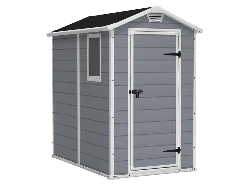 Keter Manor gris - Abri de jardin - Avec fenêtre latérale - 130x192x198 cm