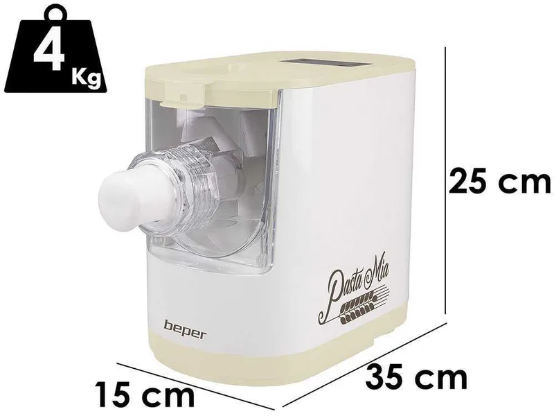 Beper Pasta Mia - Machines à pâtes électrique 2 en 1 - Pétrissage et extrusion