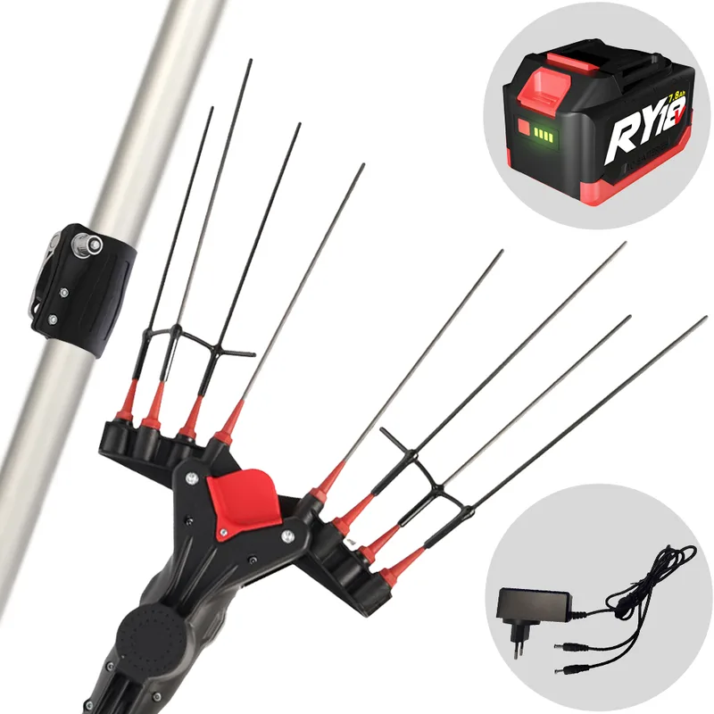 Castellari Vertigo XL 18 12 V - Peigne vibreur à batterie au lithium 18 V 7.8 Ah - Perche télescopique de 280 à 410 cm