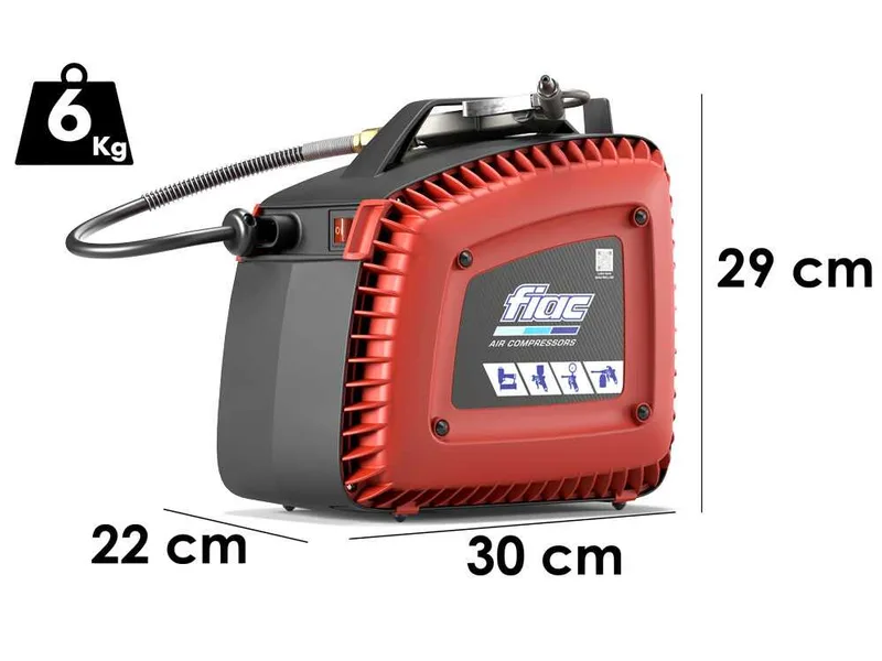 Fiac Compact V230/50 - Compresseur d'air monophasé mural, oil-less - Moteur 1.5 CV