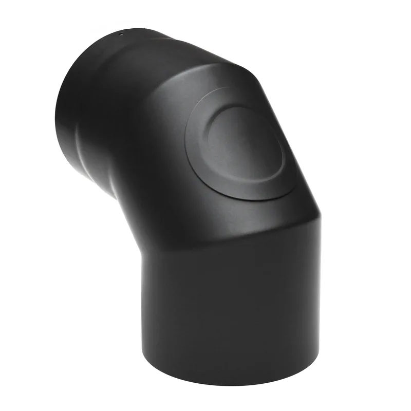 Raik Basic coude de tuyau de fumée 160mm noir 90° avec porte pour tuyau de fumée / conduit de fumée