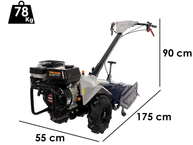 BullMach GEO 50 L - Motoculteur à essence Loncin C200F - 6.5 CV