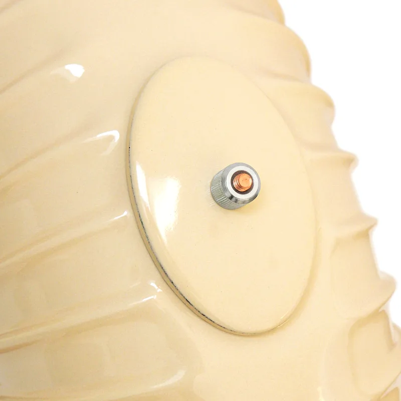 Coude de conduit de fumée / Coude de tuyau de poêle émaillé 150 mm - Coude à 90° nervuré ivoire avec ouverture de nettoyage