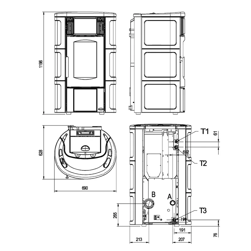 Extraflame Iside Idro H15 poêle à granulés bouilleur Majolique Parchemin