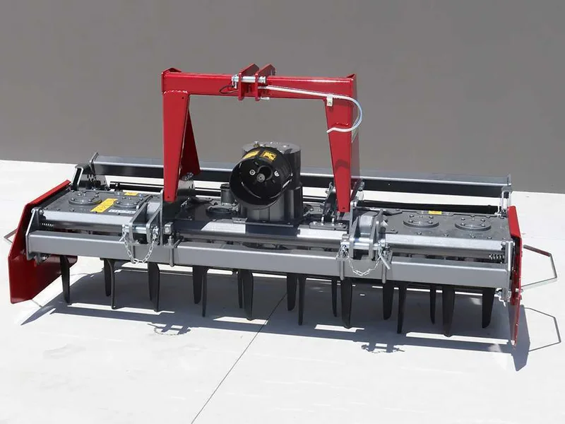 Herse rotative RM200 - largeur de travail 200 cm - 18 lames série lourde - Rouleau à cage