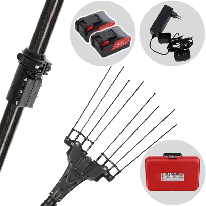 Zanon Murcielago X Lazer AL-300 - Peigne vibreur à batterie 2x 18V 10Ah - Perche télescopique 220/350 cm