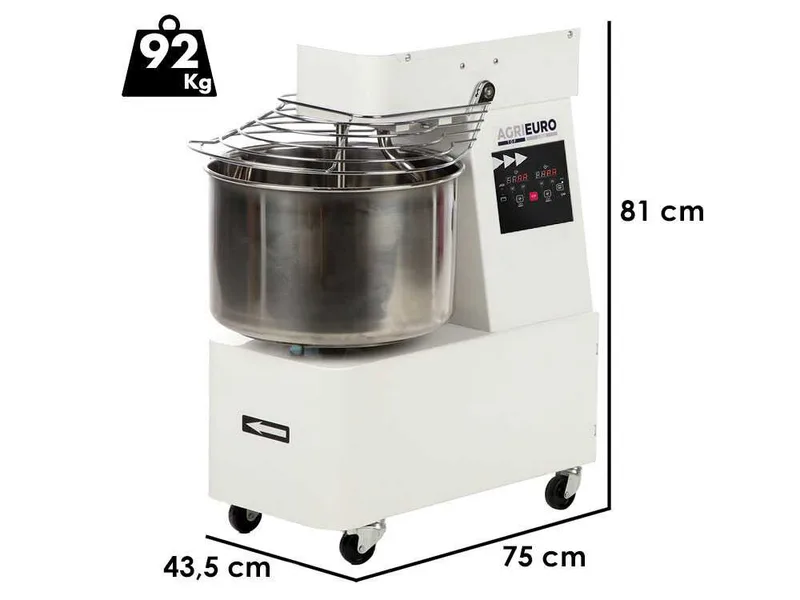 Mixer 3000 T-2G DIG - Pétrin à spirale - 24 kg triphasé à 2 vitesses - Écran numérique