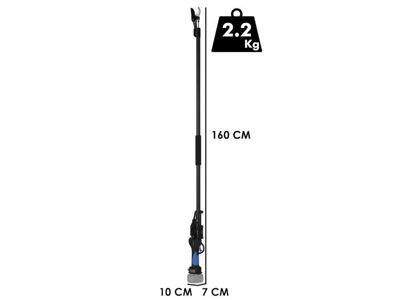 VESCO X37AF - Sécateur électrique sur perche à batterie - 160 cm - Diamètre de coupe 37 mm