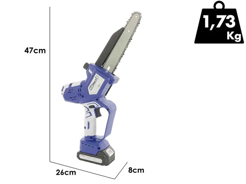 BullMach AION 20 - Élagueuse sur batterie + perche télescopique 130-200 cm - 2x21 V 2 Ah
