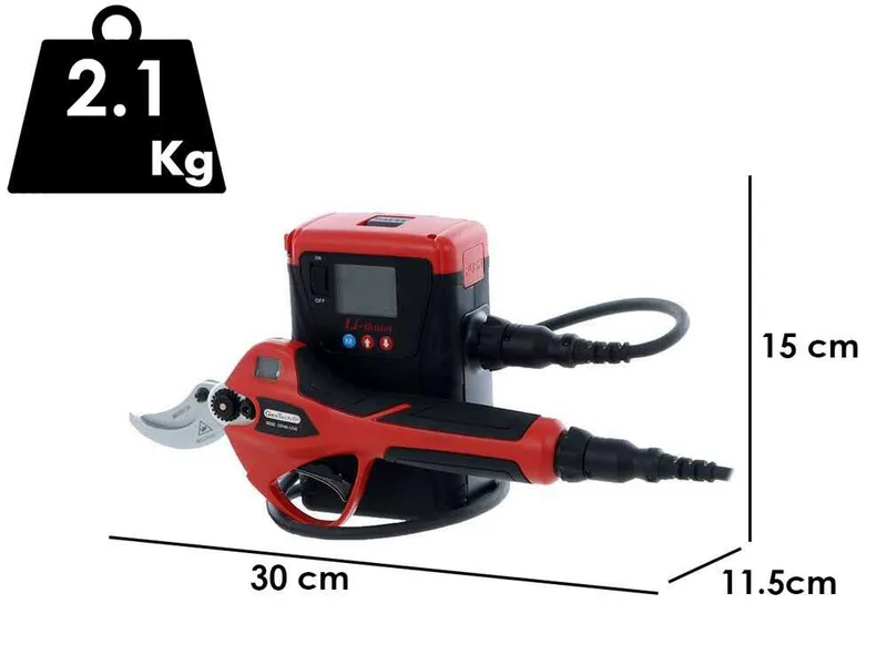 Sécateur électrique de taille GeoTech Pro ESP 460-2 EVO - Batterie de 43.2V et 4Ah - Diamètre de coupe 40 mm