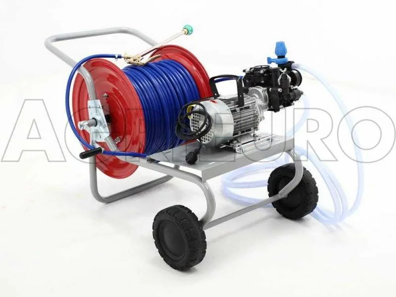 Groupe motopompe de pulvérisation électrique Comet MC 25 moteur électrique et chariot