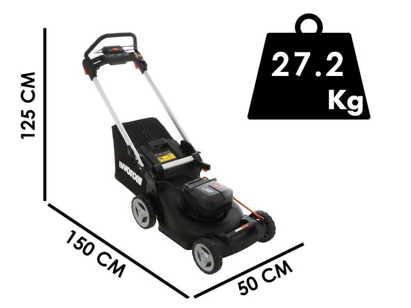 Worx Nitro WG748E - Tondeuse à gazon à batterie - 2x20V/4Ah - coupe de 46 cm