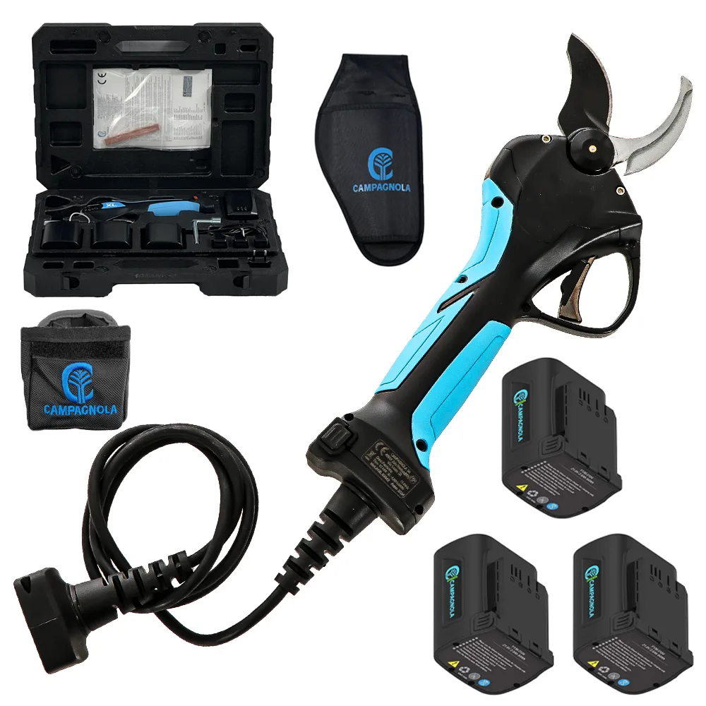 Campagnola Stark XL - Sécateur électrique de taille avec kit de câble et étui pour batterie - 3x 21,6V 2,5 Ah - Diamètre de coupe 40 mm