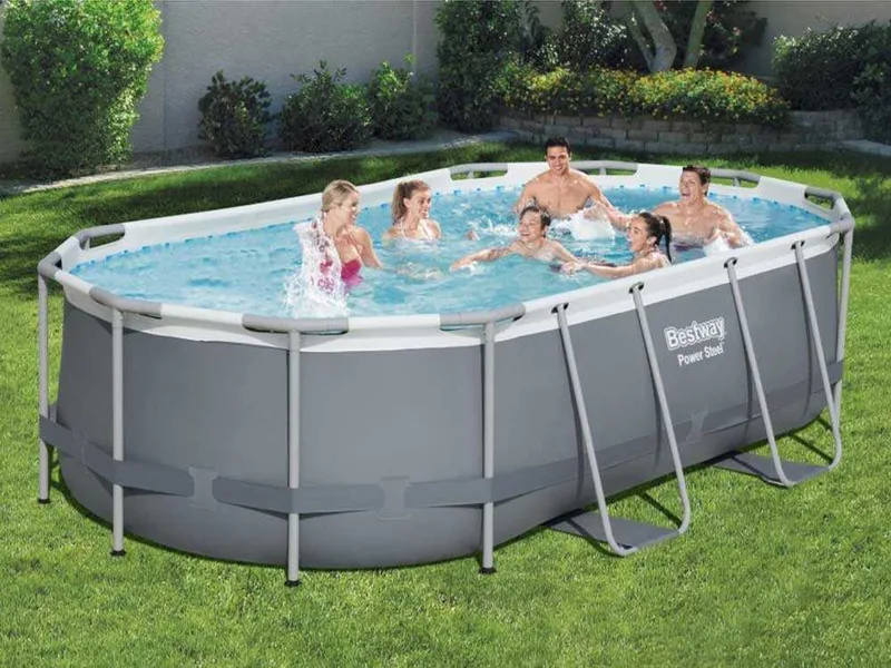 Bestway Power Steel 56620 - 427 x 250 x 100 cm - Piscine ovale