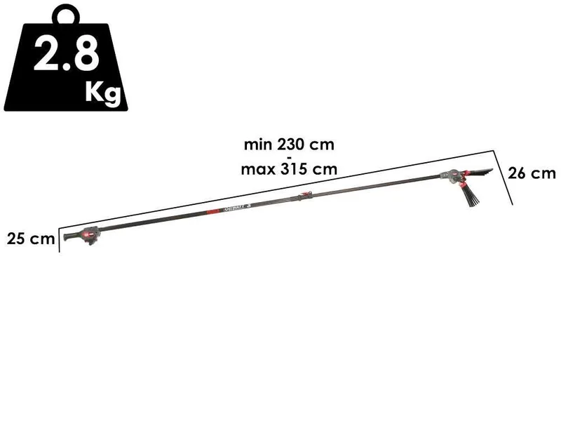 Lisam Oliwatt 3 - Peigne vibreur électrique à batterie de type automobile avec câble inclus - Perche télescopique de 230 à 325 cm