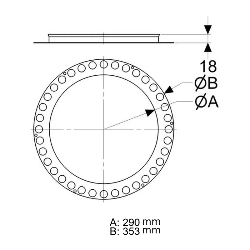 Schiedel ICS rosace anti-pluie pour traversée de paroi Ø200 mm double paroi brillante