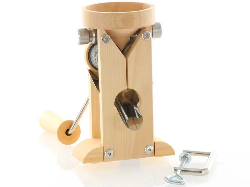 Schnitzer Campo 150g - Floconneuse manuelle de table en hêtre avec rouleaux en pierre