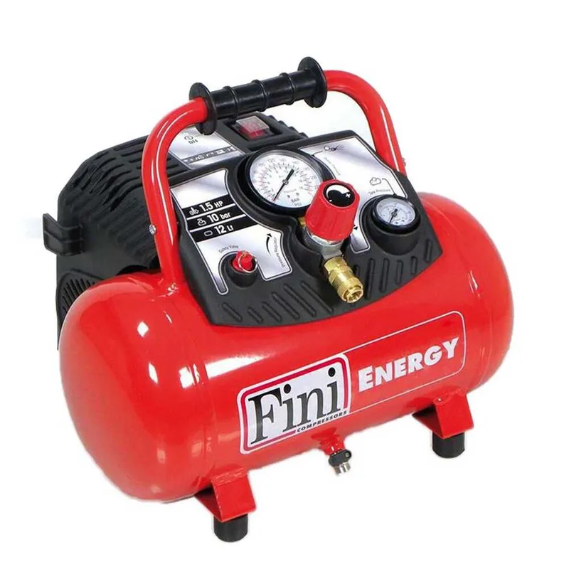 Fini Energy 12 - Compresseur d'air électrique portatif monophasé, oil-less - Moteur 1.5 CV - 12 L