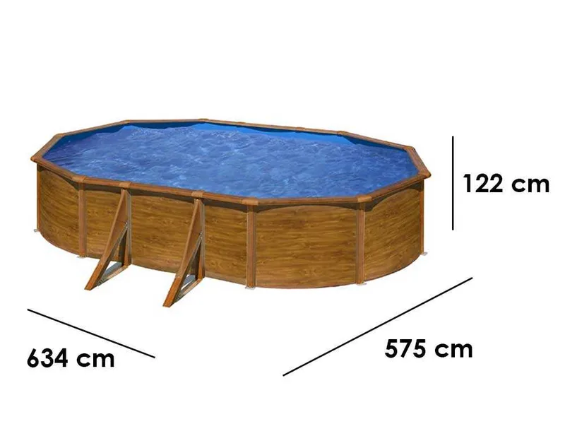 Gre Pacific Ovale 610 x 375 x 120 cm - Piscine hors-sol en acier
