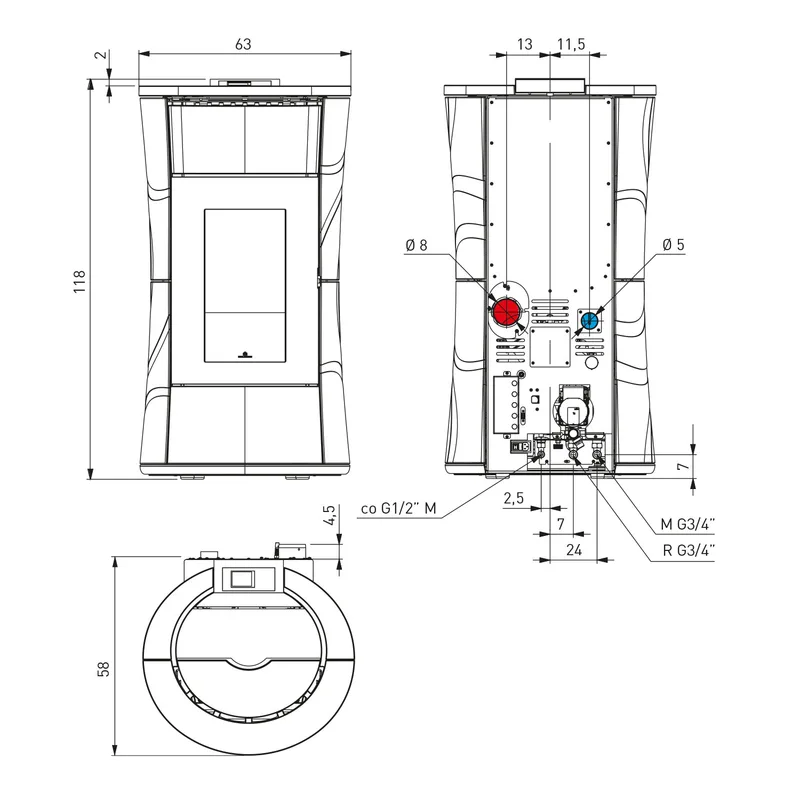 Edilkamin Cherie H 10 Evo poêle à granulés hydro céramique blanche