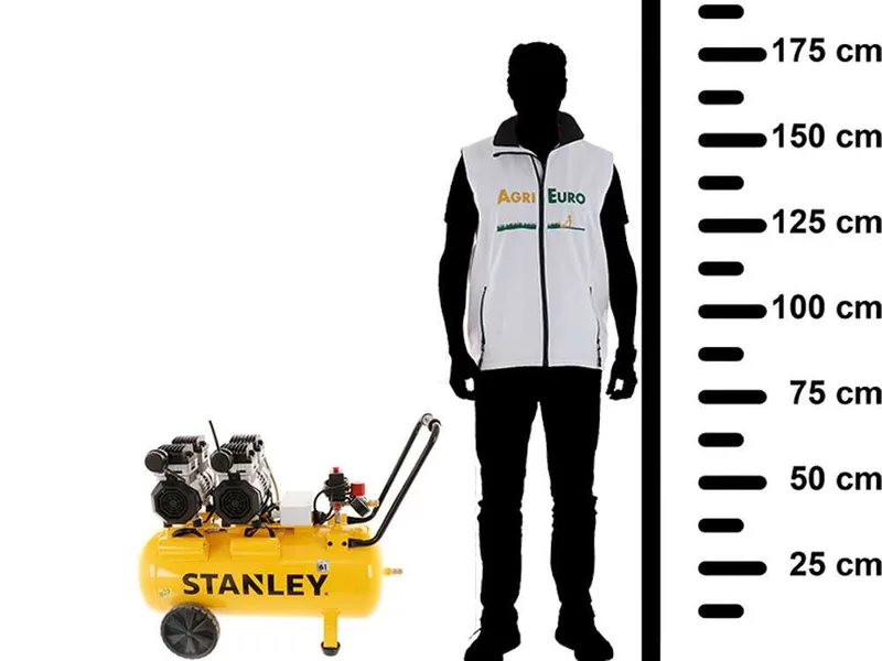 Stanley DST 300/8/50-2 - Compresseur d'air électrique monophasé silencieux, oil-less - Moteur 2.6 CV - 50 L