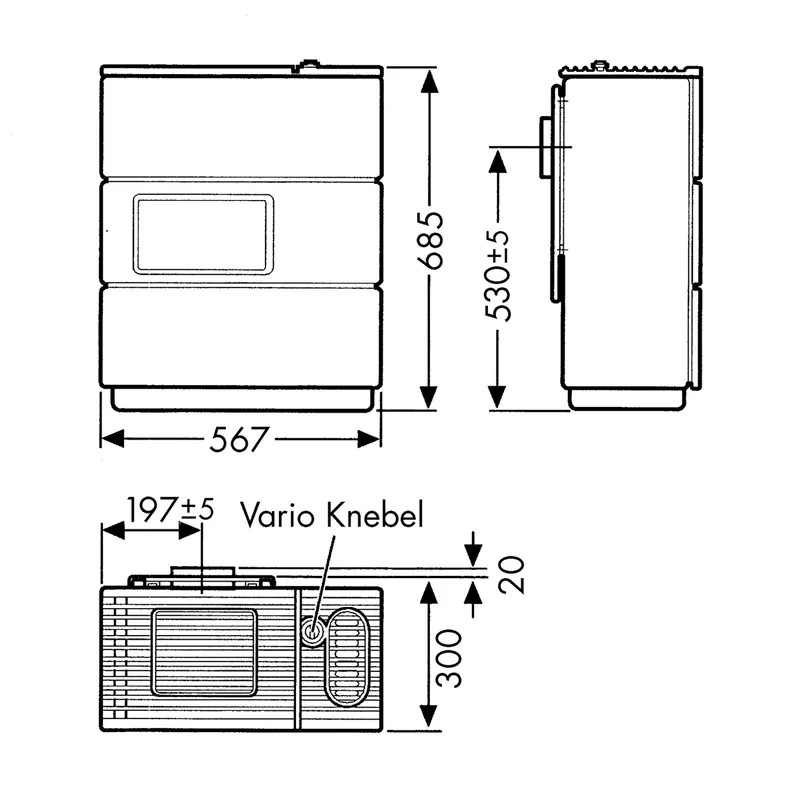 Wamsler OS 4/5 Vario poêle à mazout cachemire