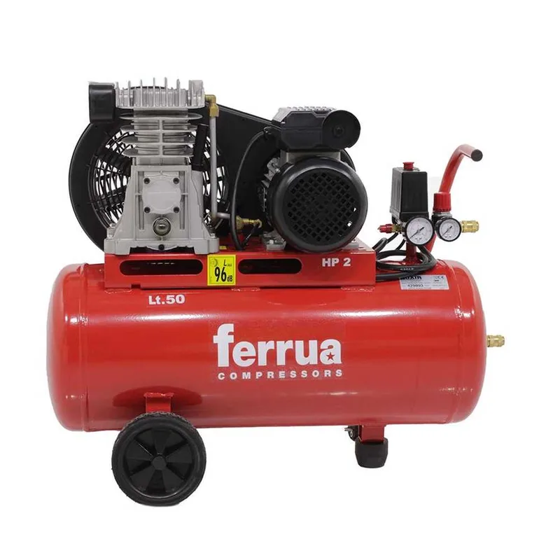 Ferrua FB28/50 CM2 - Compresseur d'air électrique monophasé à courroie - Moteur 2 CV - 50 L