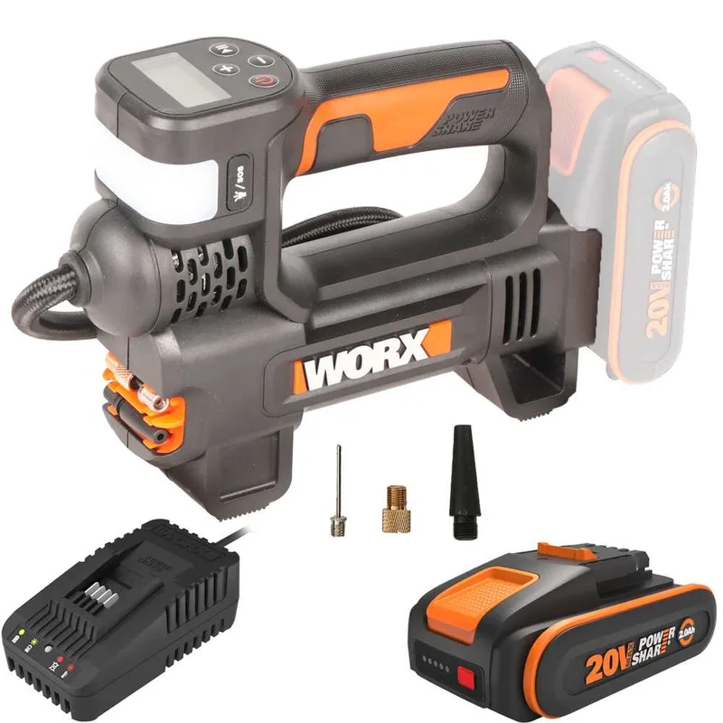 Worx WX092 - Compresseur électrique à batterie - 20 V 2 Ah