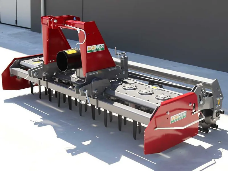 Herse rotative RM250 - largeur de travail 250 cm - 22 lames série lourde - Rouleau à cage