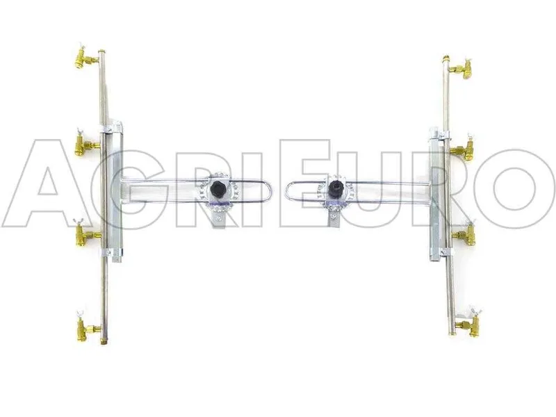 Couple de rampes inox de désherbage à Jets papillon laiton 4+4 équipé de supports INOX