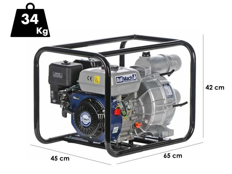 BullMach NERINA 80 - Pompe thermique - Pour eaux chargées - avec raccords de 80 mm