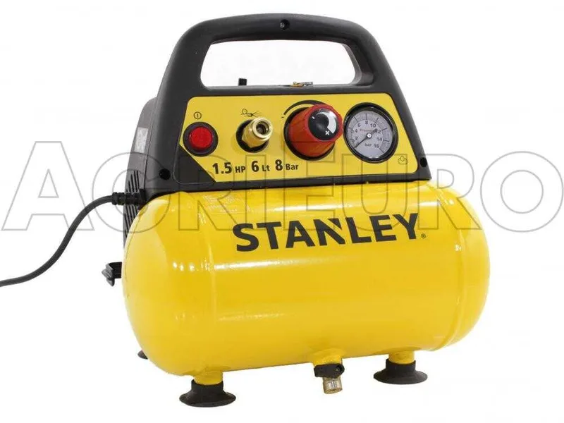 Stanley DN 200/8/6 - Compresseur d'air électrique portatif monophasé, oil-less - Moteur 1.5 CV - 6 L