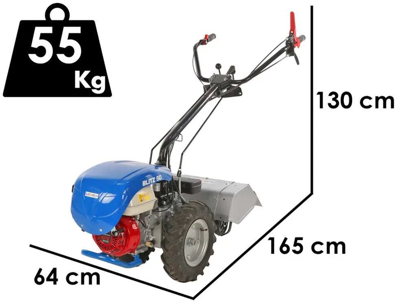 EuroMech BLITZ 50 - Motoculteur à essence - Honda GX200 - 6,5 CV