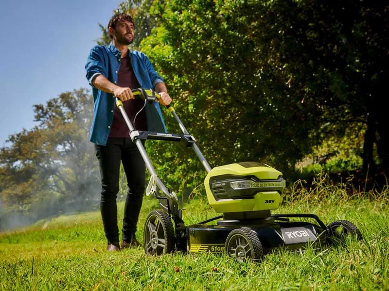 Tondeuse électrique à batterie ryobi RY36LMMX51A-140 seulement mulching - MAX power 36V - 4Ah - coupe de 51 cm