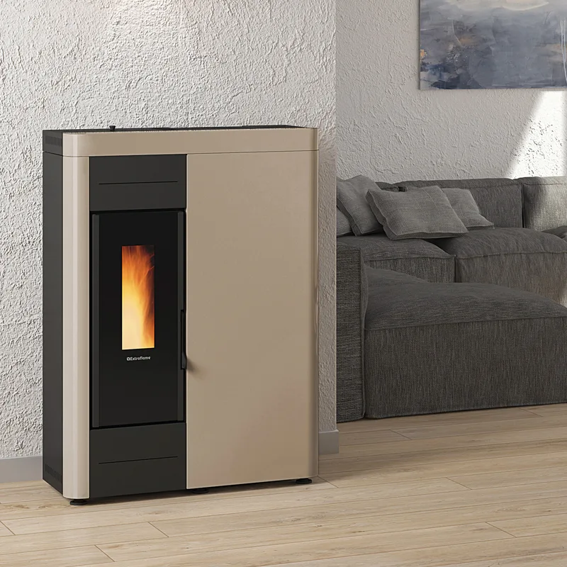 Poêle à granulés bouilleur Taupe Mat
