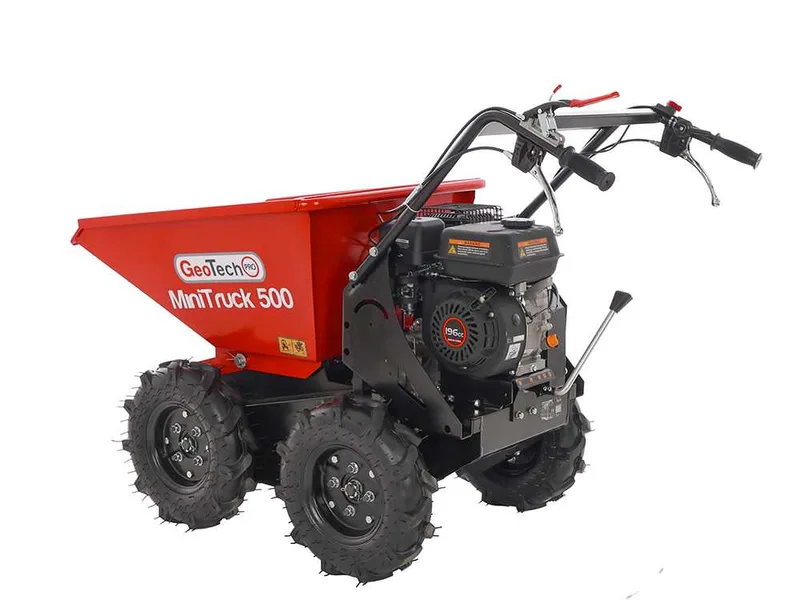 GeoTech Pro MiniTruck 500 - Brouette motorisée 4x4 avec moteur Loncin G200F