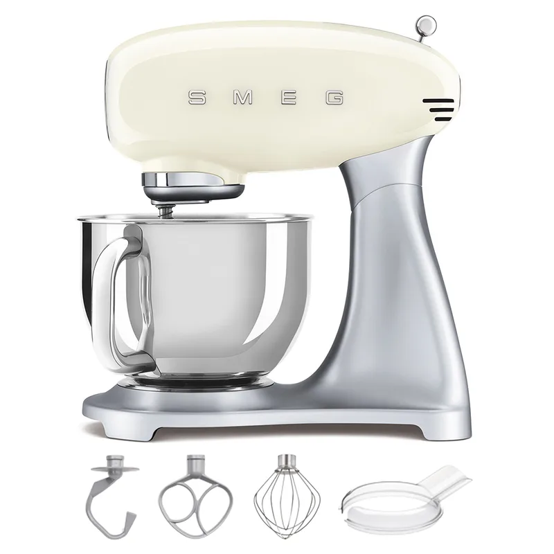 Smeg SMF02CREU Crème - Batteur Mélangeur Planétaire - Bol en Inox de 4,8 litres