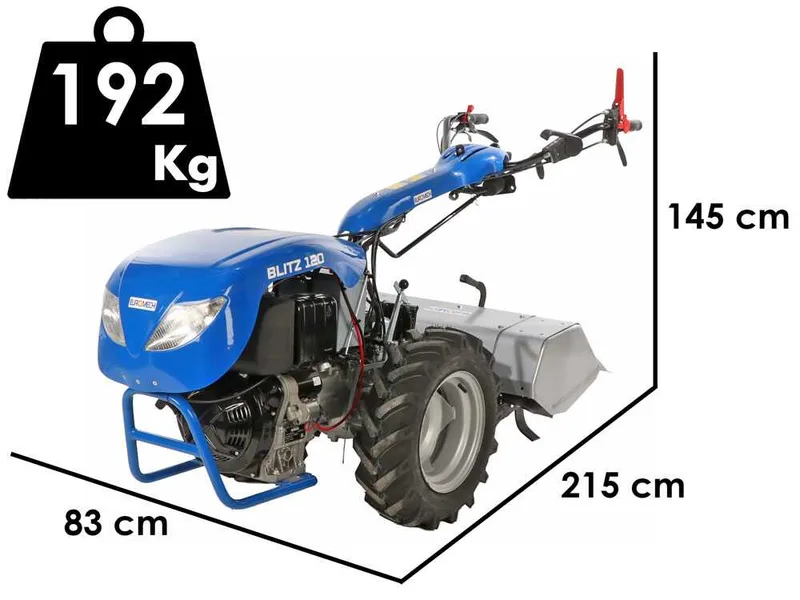 EuroMech BLITZ 120 - Motoculteur diesel - Kohler KD15-440 - 12 CV - Démarrage électrique