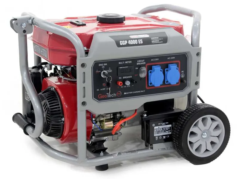 GeoTech Pro GGP 4000 ES - Groupe électrogène sur chariot avec AVR 3.6 KW - Continue 3.2 kw Monophasé