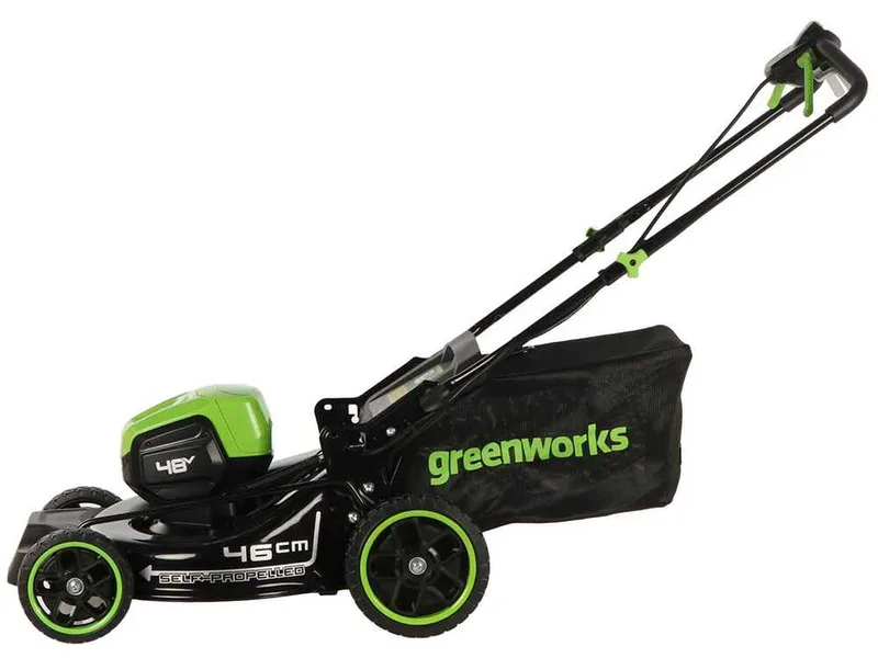 Greenworks GD48LM46SPIIK4 - Tondeuse à gazon autotractée à batterie - 48V/4Ah - Coupe 46 cm