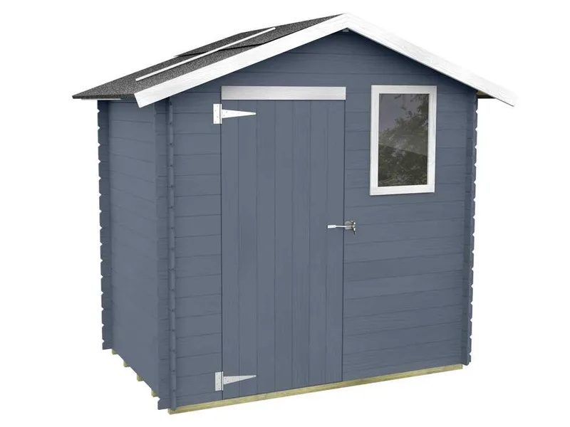 Alce Livia 198x130 gris - Abri de jardin en bois - Avec fenêtre avant - 198x130x205 cm