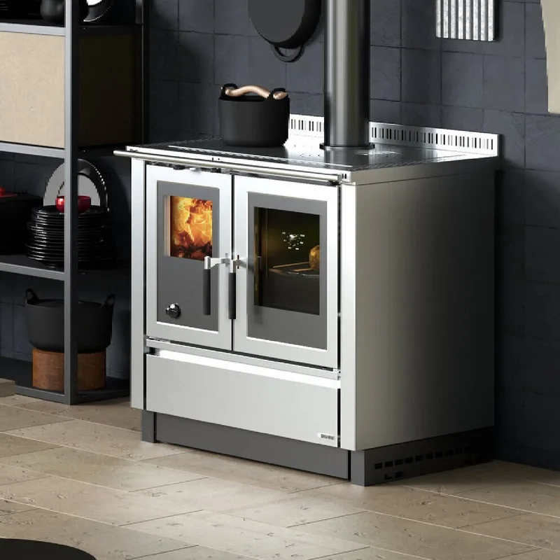La Nordica VENEZIA.16 - cuisinière à bois en acier inoxydable