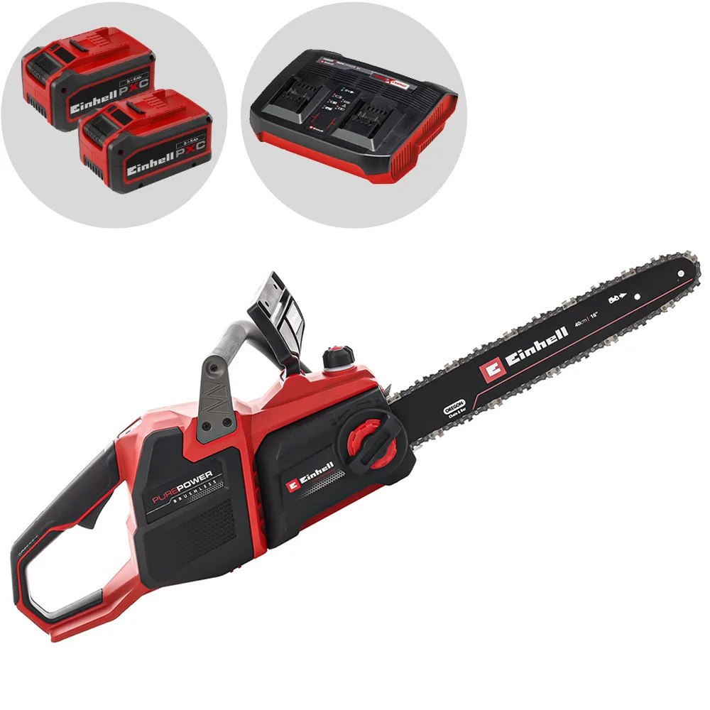 Einhell GP-LC 36/40 LI BL - Tronçonneuse électrique à batterie - 2 x 18 V 5-8 Ah
