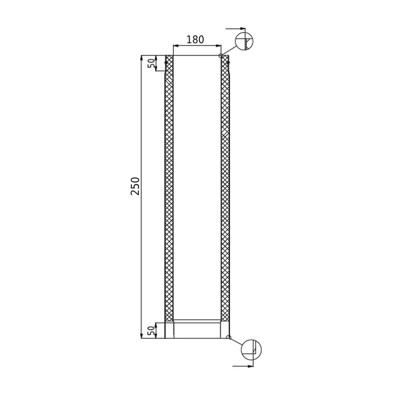 Raik Lifestyle DUO élément de longueur 180mm noir L: 250mm pour tuyau de fumée / conduit de fumée