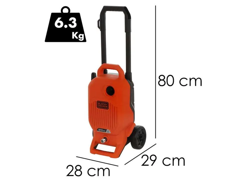 Black & Decker BEPW1700-QS - Nettoyeur haute pression à eau froide - 125 bar - 408 l/h