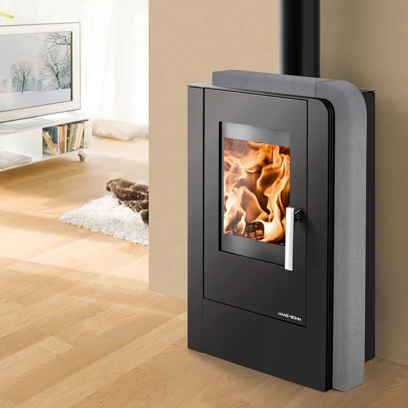 Haas+Sohn Aruba easy Poêle à bois Noir / Quartzite Gris