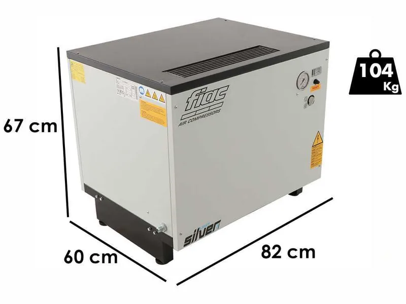 Fiac Light Silver LS 4 10 400/50 CE - Compresseur triphasé à vis silencieux - Moteur 4,5 CV